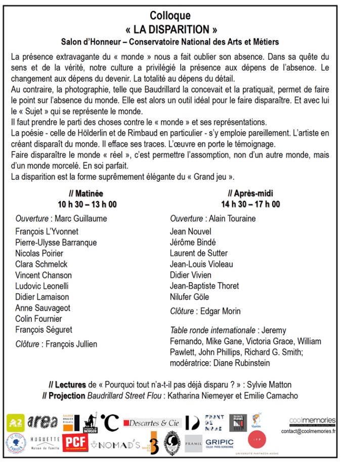 Disappearance Colloquim